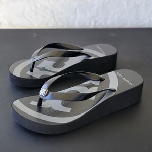 Tory Burch Emory EVA Flip Flop Beach Sandals in Black Women’s Size 7 Surf  Boho